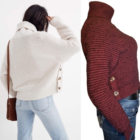 Madewell Side Button Turtleneck Sweater 